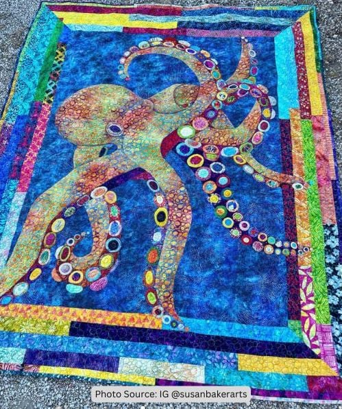 Octopus Quilt Idea from susanbakerarts