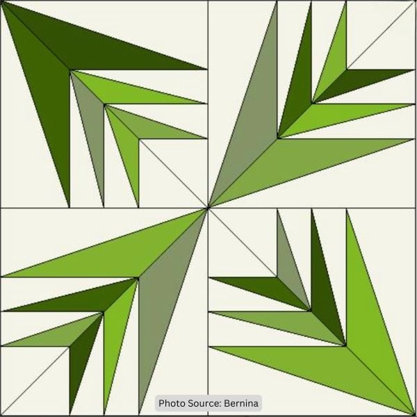 Palm Leaf Quilt Block Pattern - free quilt block pattern