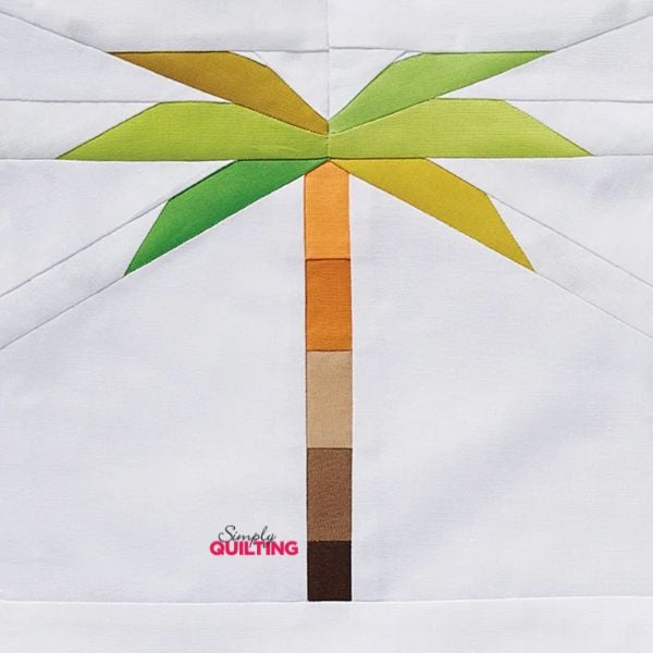 Palm Tree FPP Quilt Block Pattern - free quilt block pattern