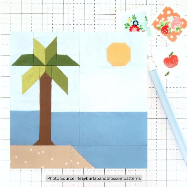 Palm Tree Quilt Idea from burlapandblossompatterns