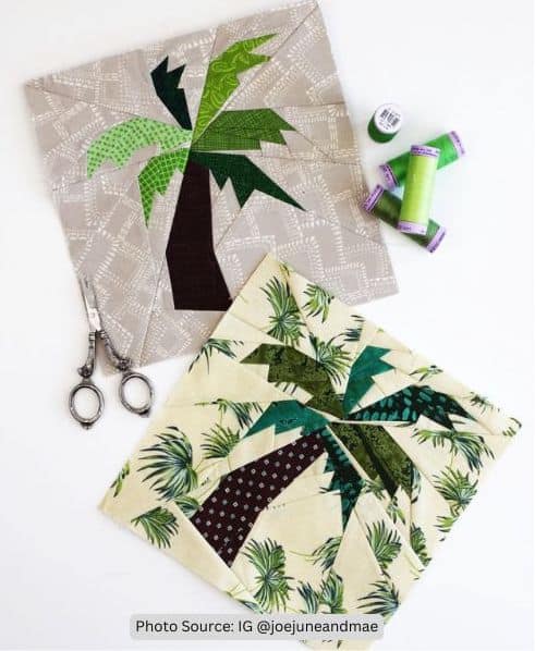 Palm Tree Quilt Idea from joejuneandmae