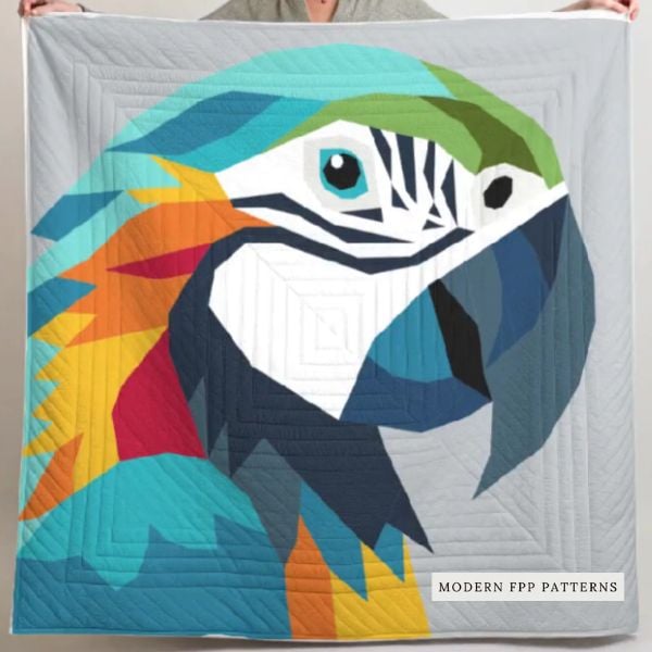 Parrot Art Quilt Pattern - etsy