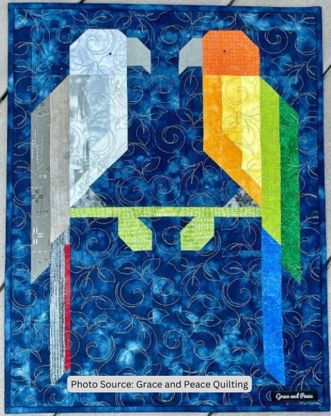 Parrot Quilt Idea from Grace and Peace Quilting