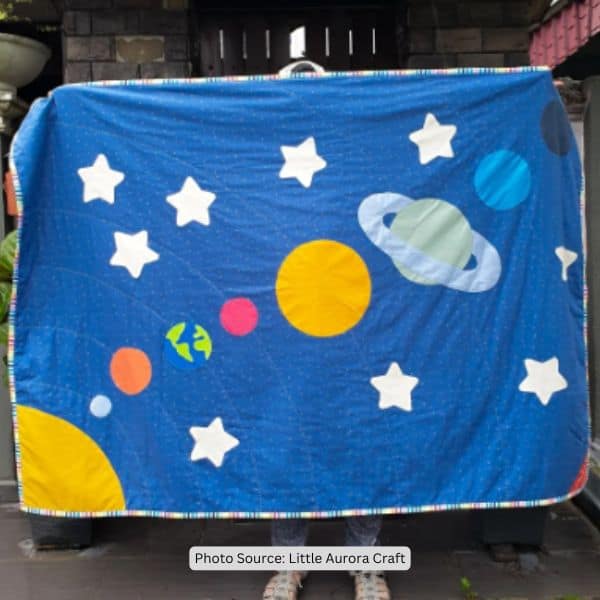 Planet Quilt Idea from Little Aurora Craft