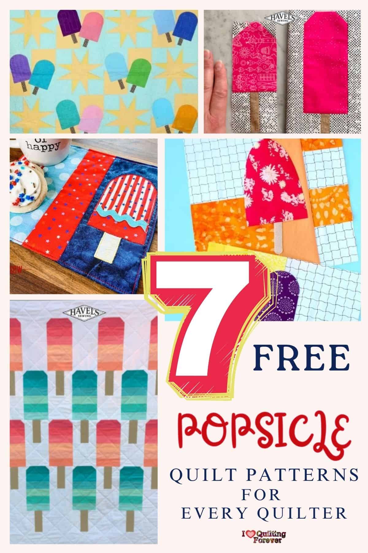 Popsicle Quilt Patterns Roundup 1 ILQF Pinterest