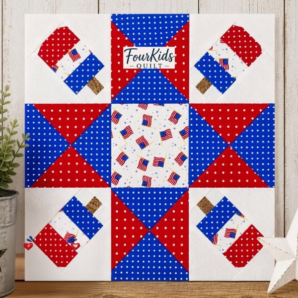 Popsicles In The Corner Quilt Block Pattern - etsy