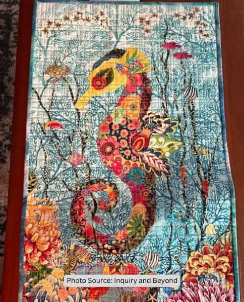 Seahorse Quilt Idea from Inquiry and Beyond