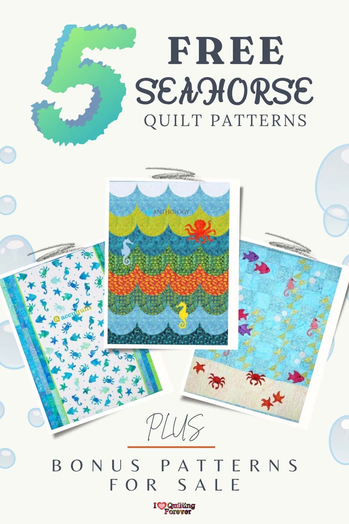 Seahorse Quilt Patterns Roundup 1 ILQF Pinterest