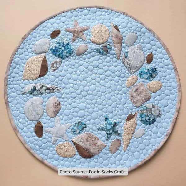 Seashells Quilted Table Topper Quilt Pattern - etsy
