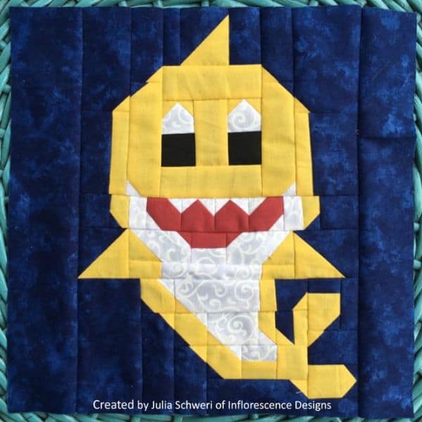 Shark Family Block - free quilt pattern