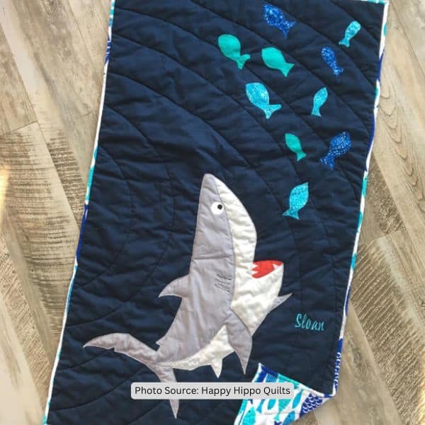 Shark Quilt Idea from Happy Hippo Quilts