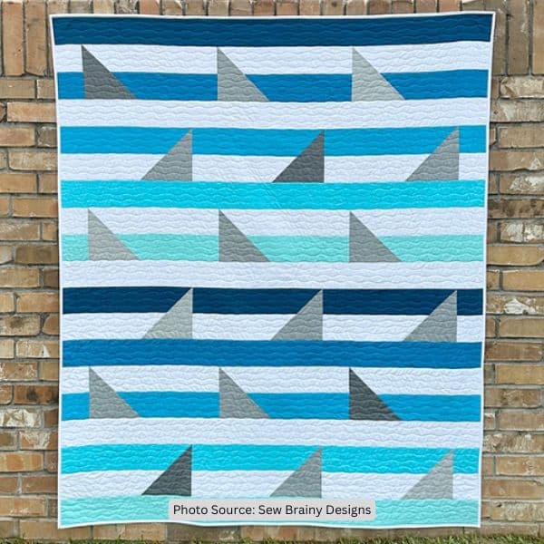 Shark Quilt Idea from Sew Brainy Designs