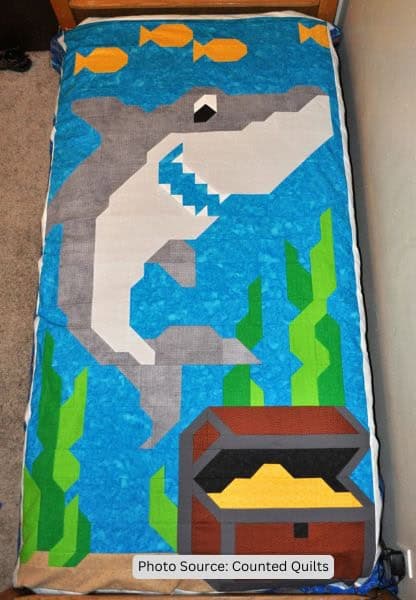Shark Twin Quilt Pattern - etsy