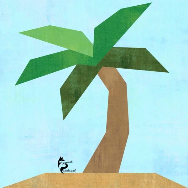 Simple Palm Tree Quilt Block Pattern -etsy