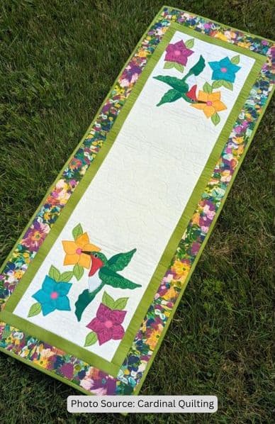 Spring Hummingbird Table Runner Quilt Pattern - etsy