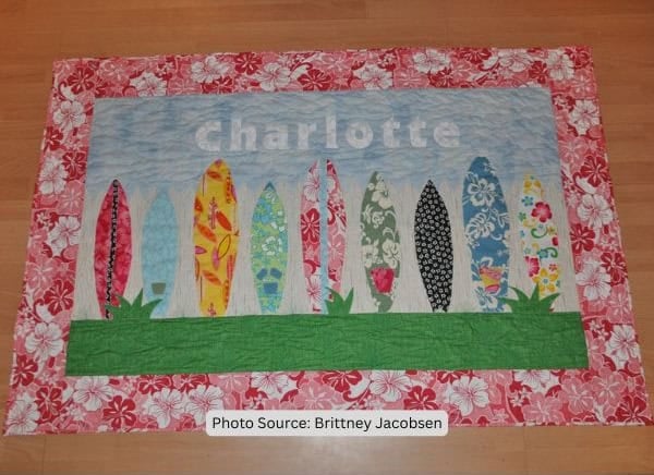 Surfboard Quilt Idea from Brittney Jacobsen