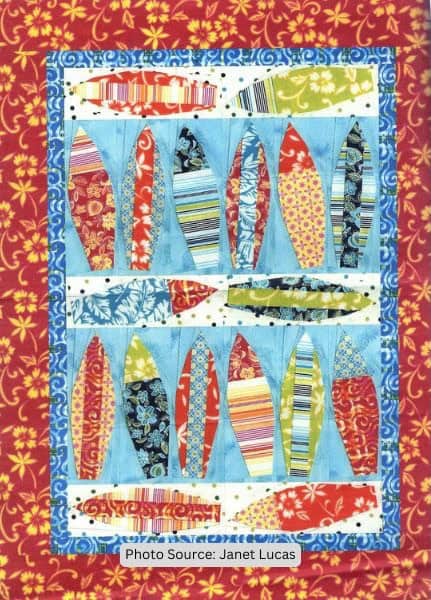 Surfboard Quilt Idea from Janet Lucas