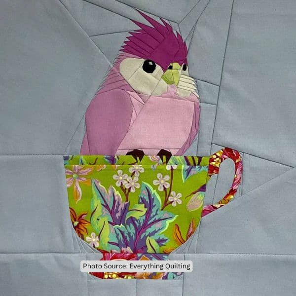 Teacup Baby Parrot Quilt Block Pattern - etsy