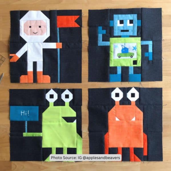 Alien Quilt Idea from applesandbeavers