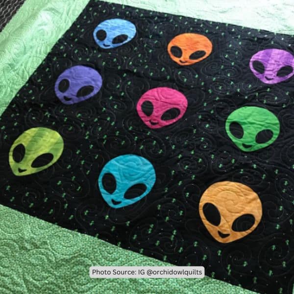 Alien Quilt Idea from orchidowlquilts