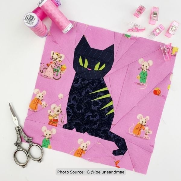 Black Cat Quilt Idea from IG joejuneandmae