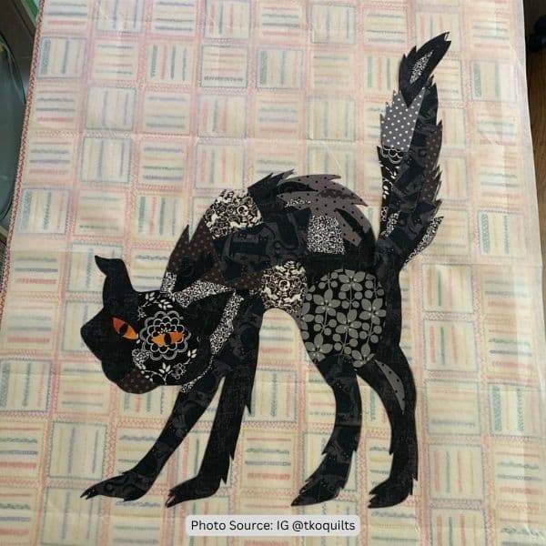 Black Cat Quilt Idea from IG tkoquilts-