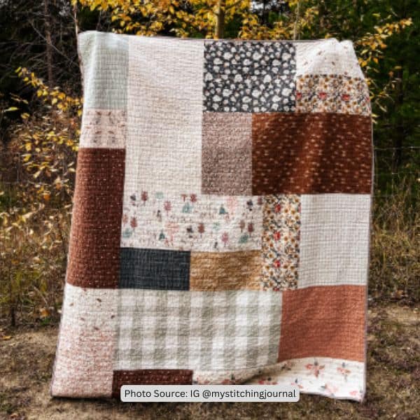 Earth Tone Quilt Idea from mystitchingjournal