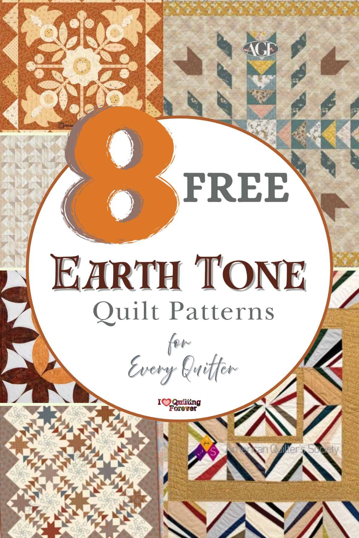 Earth Tone Quilt Patterns Roundup 1 ILQF Pinterest