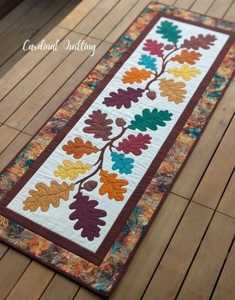 Fall Leaf Applique Table Runner Quilt Pattern -etsy