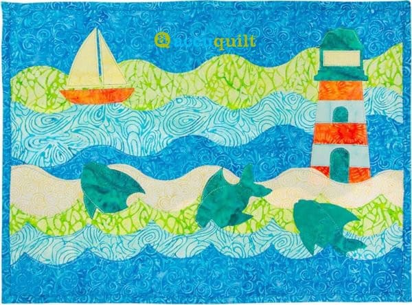 GO! Lighthouse Riding The Wave Placemats - free quilt pattern