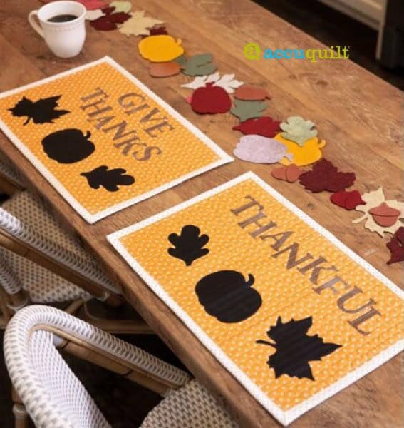 GO! Thankful Placemats - free quilt pattern