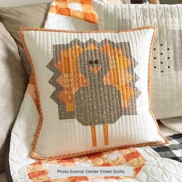 Gobble Gobble Turkey Pillow Cover Quilt Pattern - etsy paid