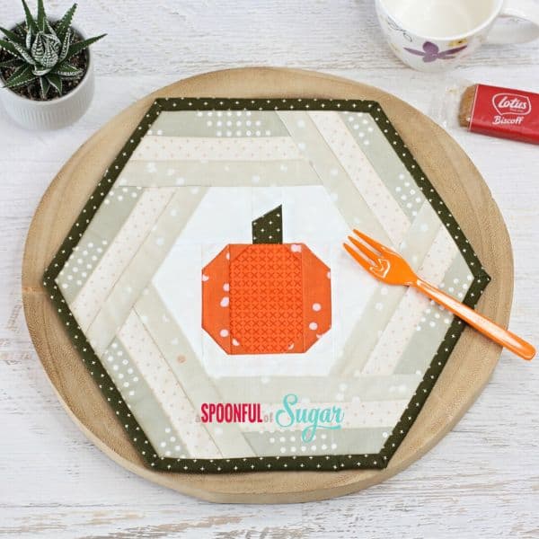 Hexie Pumpkin Placemat Quilt Pattern - etsy