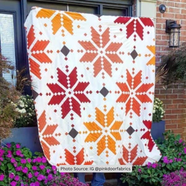 Knitted Star Quilt Idea from pinkdoorfabrics