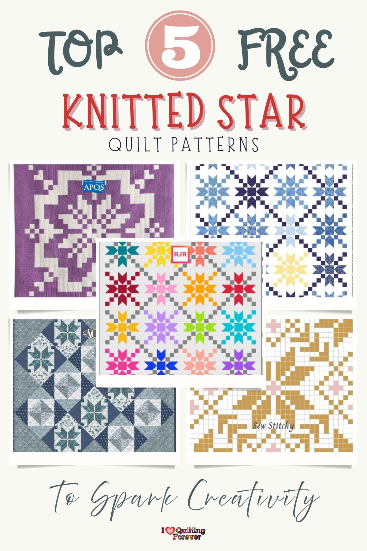 Knitted Star Quilt Patterns Roundup 1 ILQF Pinterest