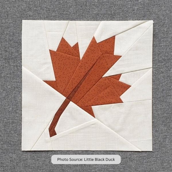 Maple Leaf FPP Quilt Block Pattern - etsy