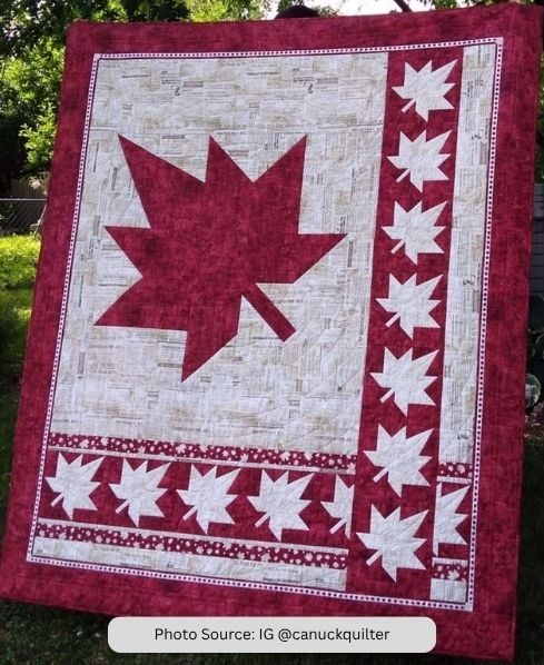 Maple Leaf Quilt Idea from IG canuckquilter