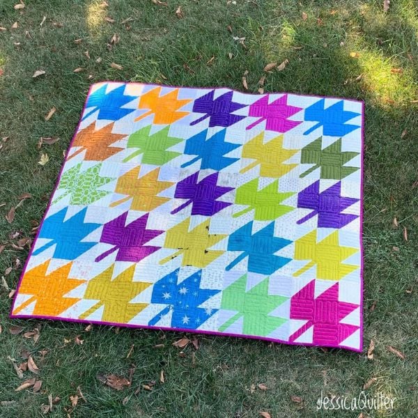 Maple Leaf Quilt Idea from IG jessicaquilter