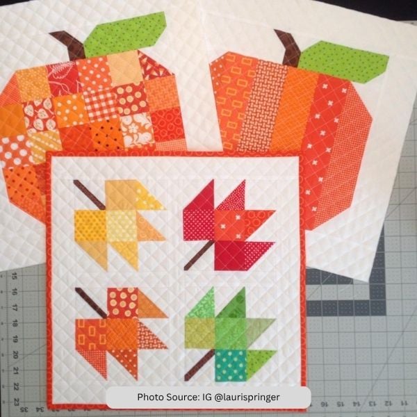Maple Leaf Quilt Idea from IG laurispringer
