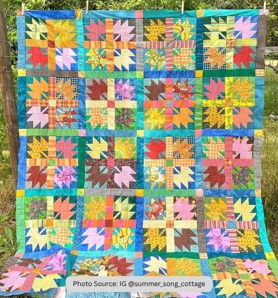 Maple Leaf Quilt Idea from IG summer_song_cottage