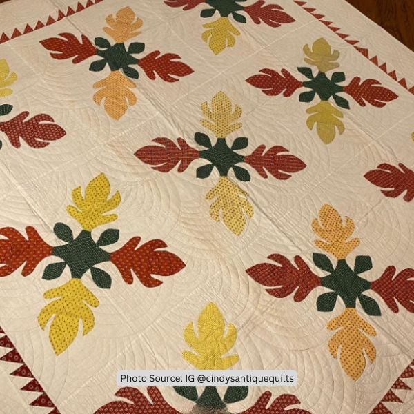 Oak Leaf Quilt Idea from cindysantiquequilts