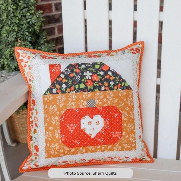 Pumpkin Cottage Pillow Quilt Pattern - etsy paid