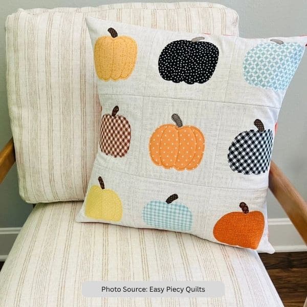 Quilted Pumpkin Pillow Cover Pattern - etsy paid