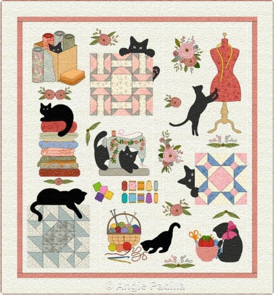 Sewing Cat Quilt Pattern - etsy