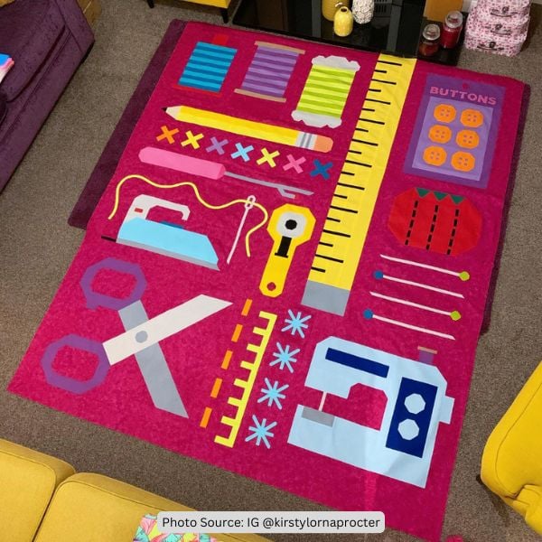 Sewing-Themed Quilt Idea from kirstylornaprocter