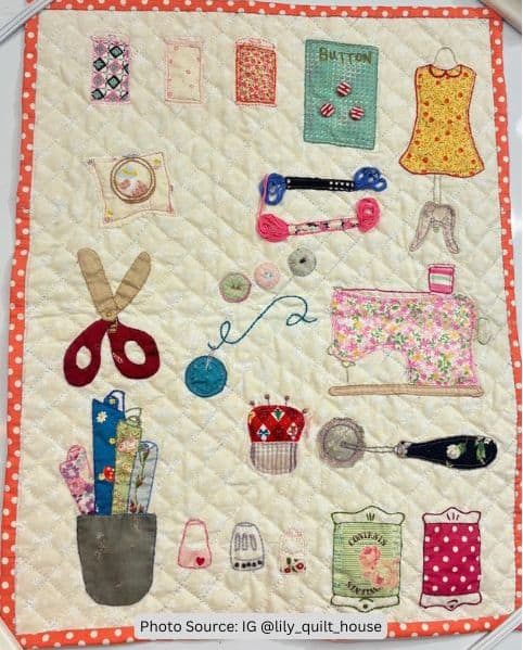 Sewing-Themed Quilt Idea from lily_quilt_house