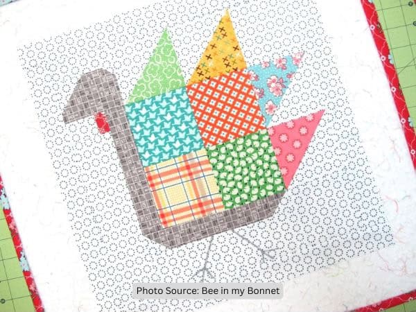 Tom Turkey Block - free quilt pattern