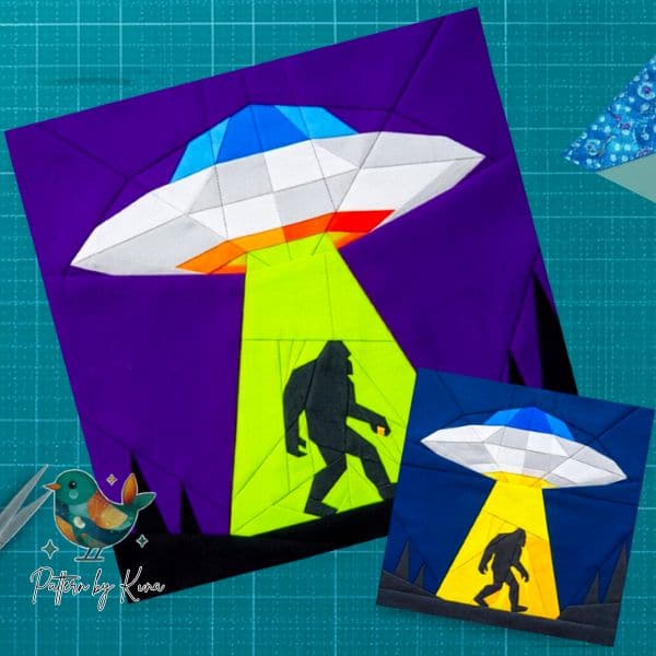 UFO Bigfoot Abduction Quilt Block Pattern - etsy