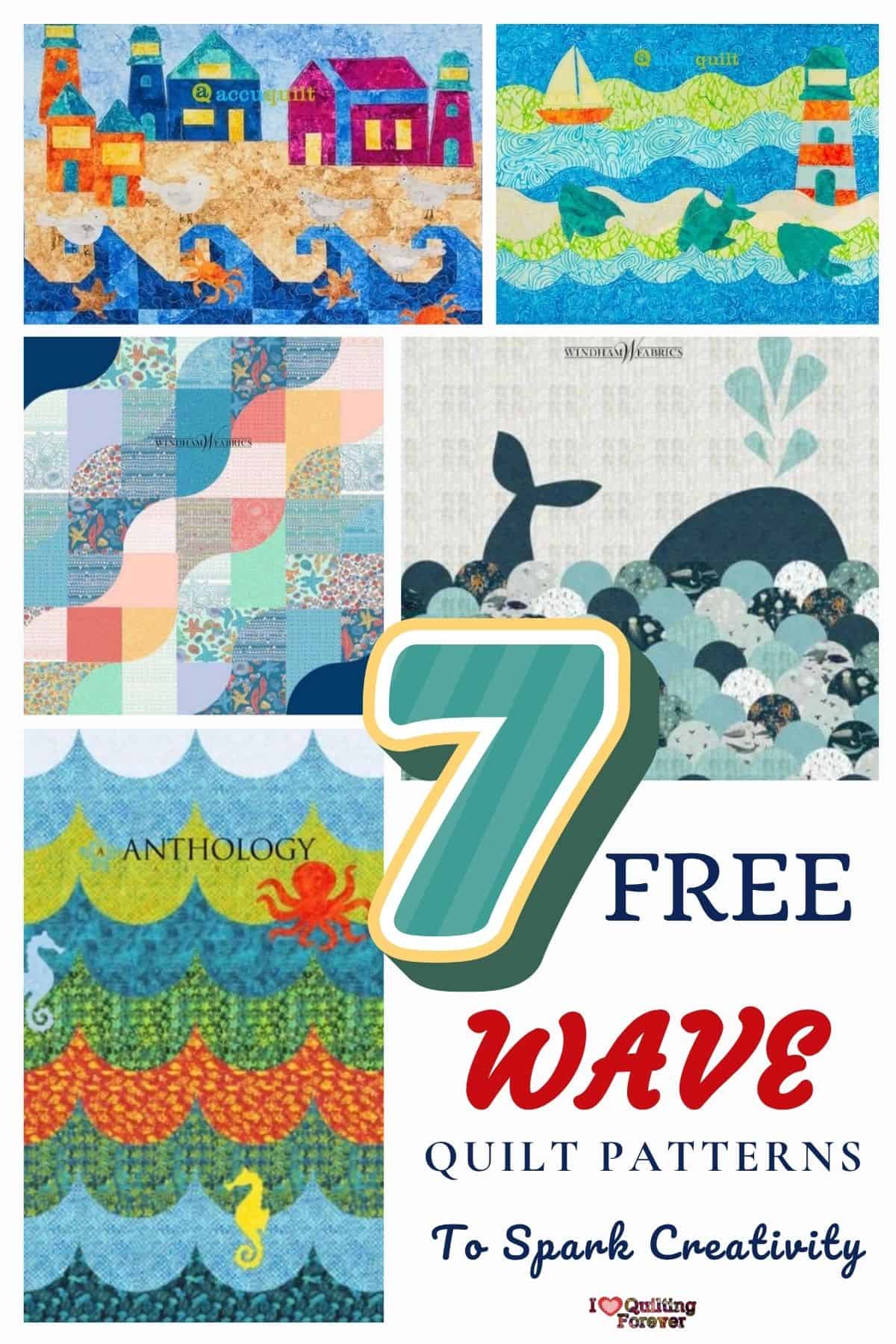 Wave Quilt Patterns Roundup 1 ILQF Pinterest