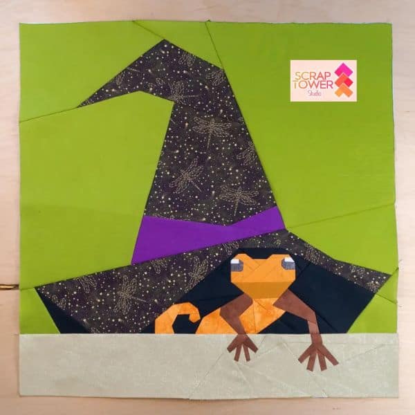 Witchy Newt Quilt Block Pattern - etsy
